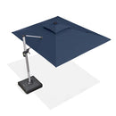 PURPLE LEAF Premium SUNBRELLA Patio Cantilever Umbrella with Solar LED Lights