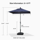 PURPLE LEAF Crank and Tilt Table Umbrella Outdoor Patio Market Umbrella with Visible Hand Crank System