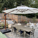 【Outdoor Idea】PURPLE LEAF Double Top Aluminum Cantilever Umbrella in Wood Color with Base - Purple Leaf Garden