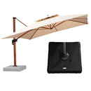 【Outdoor Idea】PURPLE LEAF Double Top Aluminum Cantilever Umbrella in Wood Color with Base - Purple Leaf Garden