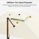 【Outdoor Idea】PURPLE LEAF Double Top Aluminum Cantilever Umbrella in Wood Color with Base - Purple Leaf Garden
