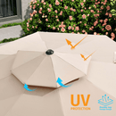 【Outdoor Idea】PURPLE LEAF Double Top Aluminum Cantilever Umbrella in Wood Color with Base - Purple Leaf Garden