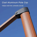 【Outdoor Idea】PURPLE LEAF Double Top Aluminum Cantilever Umbrella in Wood Color with Base - Purple Leaf Garden