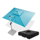 Turquoise Blue Cantilever Patio Umbrella with Base, Patio Shade Solution