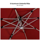 【Outdoor Idea】PURPLE LEAF Double Top Outdoor Patio Umbrella, Cantilever Umbrella with Base, Red - Purple Leaf Garden