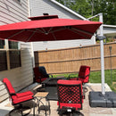 【Outdoor Idea】PURPLE LEAF Double Top Outdoor Patio Umbrella, Cantilever Umbrella with Base, Red - Purple Leaf Garden
