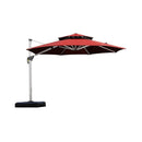 【Outdoor Idea】PURPLE LEAF Double Top Outdoor Patio Umbrella, Cantilever Umbrella with Base, Red - Purple Leaf Garden