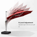 【Outdoor Idea】PURPLE LEAF Double Top Outdoor Patio Umbrella, Cantilever Umbrella with Base, Red - Purple Leaf Garden