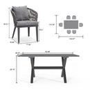 【Outdoor Idea】PURPLE LEAF Patio Gazebo with Aluminum Frame Grey Dining Sets-Bundle Set - Purple Leaf Garden