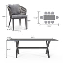 【Outdoor Idea】PURPLE LEAF Patio Gazebo with Aluminum Frame Grey Dining Sets-Bundle Set - Purple Leaf Garden