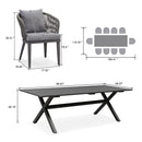 【Outdoor Idea】PURPLE LEAF Patio Gazebo with Aluminum Frame Grey Dining Sets-Bundle Set - Purple Leaf Garden