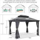 【Outdoor Idea】PURPLE LEAF Patio Gazebo with Aluminum Frame Grey Dining Sets-Bundle Set - Purple Leaf Garden