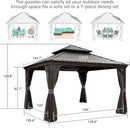 【Outdoor Idea】PURPLE LEAF Patio Gazebo with Aluminum Frame Grey Dining Sets-Bundle Set - Purple Leaf Garden