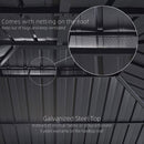 【Outdoor Idea】PURPLE LEAF Patio Gazebo with Aluminum Frame Grey Dining Sets-Bundle Set - Purple Leaf Garden