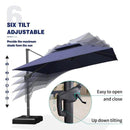 【Outdoor Idea】PURPLE LEAF Patio Umbrellas, Outdoor Patio Umbrella with Base, Navy - Purple Leaf Garden