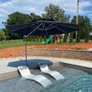 【Outdoor Idea】PURPLE LEAF Patio Umbrellas, Outdoor Patio Umbrella with Base, Navy - Purple Leaf Garden
