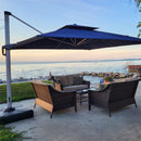 【Outdoor Idea】PURPLE LEAF Patio Umbrellas, Outdoor Patio Umbrella with Base, Navy - Purple Leaf Garden