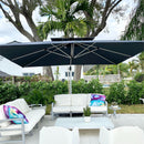 【Outdoor Idea】PURPLE LEAF Patio Umbrellas, Outdoor Patio Umbrella with Base, Navy - Purple Leaf Garden