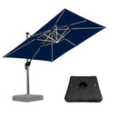 【Outdoor Idea】PURPLE LEAF Patio Umbrellas, Outdoor Patio Umbrella with Base, Navy - Purple Leaf Garden
