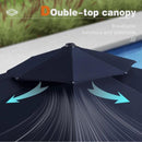 【Outdoor Idea】PURPLE LEAF Patio Umbrellas, Outdoor Patio Umbrella with Base, Navy - Purple Leaf Garden