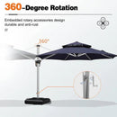 【Outdoor Idea】PURPLE LEAF Patio Umbrellas, Outdoor Patio Umbrella with Base, Navy - Purple Leaf Garden