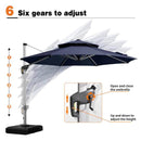 【Outdoor Idea】PURPLE LEAF Patio Umbrellas, Outdoor Patio Umbrella with Base, Navy - Purple Leaf Garden