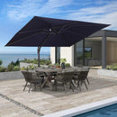【Outdoor Idea】PURPLE LEAF Patio Umbrellas, Outdoor Patio Umbrella with Base, Navy - Purple Leaf Garden