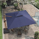 【Outdoor Idea】PURPLE LEAF Patio Umbrellas, Outdoor Patio Umbrella with Base, Navy - Purple Leaf Garden