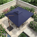 【Outdoor Idea】PURPLE LEAF Patio Umbrellas, Outdoor Patio Umbrella with Base, Navy - Purple Leaf Garden