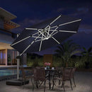【Outdoor Idea】PURPLE LEAF Patio Umbrellas, Outdoor Patio Umbrella with Base, Navy - Purple Leaf Garden
