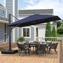 【Outdoor Idea】PURPLE LEAF Patio Umbrellas, Outdoor Patio Umbrella with Base, Navy - Purple Leaf Garden