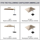 【Outdoor Idea】PURPLE LEAF Porch Umbrellas, Outdoor Patio Umbrella with Base, Grey - Purple Leaf Garden