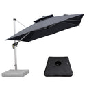 【Outdoor Idea】PURPLE LEAF Porch Umbrellas, Outdoor Patio Umbrella with Base, Grey - Purple Leaf Garden