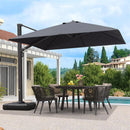 【Outdoor Idea】PURPLE LEAF Porch Umbrellas, Outdoor Patio Umbrella with Base, Grey - Purple Leaf Garden