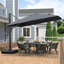 【Outdoor Idea】PURPLE LEAF Porch Umbrellas, Outdoor Patio Umbrella with Base, Grey - Purple Leaf Garden