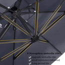 【Outdoor Idea】PURPLE LEAF Porch Umbrellas, Outdoor Patio Umbrella with Base, Grey - Purple Leaf Garden