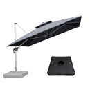 【Outdoor Idea】PURPLE LEAF Porch Umbrellas, Outdoor Patio Umbrella with Base, Grey - Purple Leaf Garden