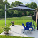 【Outdoor Idea】PURPLE LEAF Porch Umbrellas, Outdoor Patio Umbrella with Base, Grey - Purple Leaf Garden
