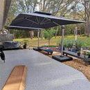 【Outdoor Idea】PURPLE LEAF Porch Umbrellas, Outdoor Patio Umbrella with Base, Grey - Purple Leaf Garden