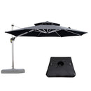 【Outdoor Idea】PURPLE LEAF Porch Umbrellas, Outdoor Patio Umbrella with Base, Grey - Purple Leaf Garden