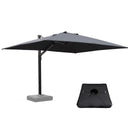 【Outdoor Idea】PURPLE LEAF Porch Umbrellas, Outdoor Patio Umbrella with Base, Grey - Purple Leaf Garden