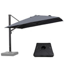 【Outdoor Idea】PURPLE LEAF Porch Umbrellas, Outdoor Patio Umbrella with Base, Grey - Purple Leaf Garden