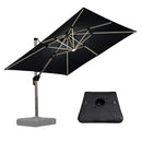 【Outdoor Idea】PURPLE LEAF Porch Umbrellas, Outdoor Patio Umbrella with Base, Grey - Purple Leaf Garden