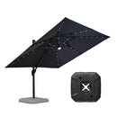 【Outdoor Idea】PURPLE LEAF Porch Umbrellas, Outdoor Patio Umbrella with Base, Grey - Purple Leaf Garden