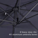 【Outdoor Idea】PURPLE LEAF Porch Umbrellas, Outdoor Patio Umbrella with Base, Grey - Purple Leaf Garden