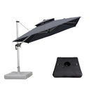 【Outdoor Idea】PURPLE LEAF Porch Umbrellas, Outdoor Patio Umbrella with Base, Grey - Purple Leaf Garden