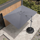 【Outdoor Idea】PURPLE LEAF Porch Umbrellas, Outdoor Patio Umbrella with Base, Grey - Purple Leaf Garden