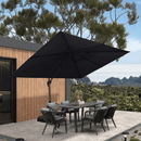 【Outdoor Idea】PURPLE LEAF Porch Umbrellas, Outdoor Patio Umbrella with Base, Grey - Purple Leaf Garden