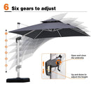 【Outdoor Idea】PURPLE LEAF Porch Umbrellas, Outdoor Patio Umbrella with Base, Grey - Purple Leaf Garden