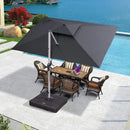 【Outdoor Idea】PURPLE LEAF Porch Umbrellas, Outdoor Patio Umbrella with Base, Grey - Purple Leaf Garden